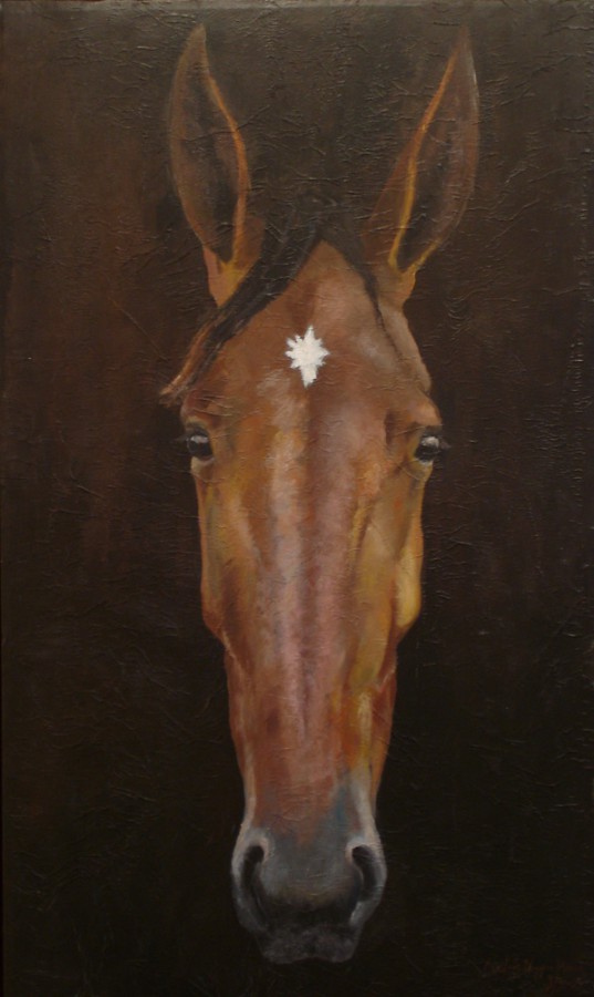 100% Horse: Lonely Adel. Maleri av Elisabeth Berggren Hansen