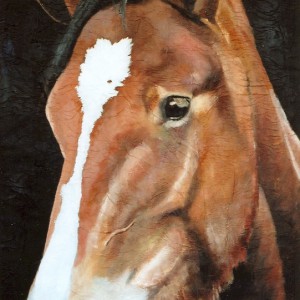 100% Horse: Smaragd. Maleri av Elisabeth Berggren Hansen